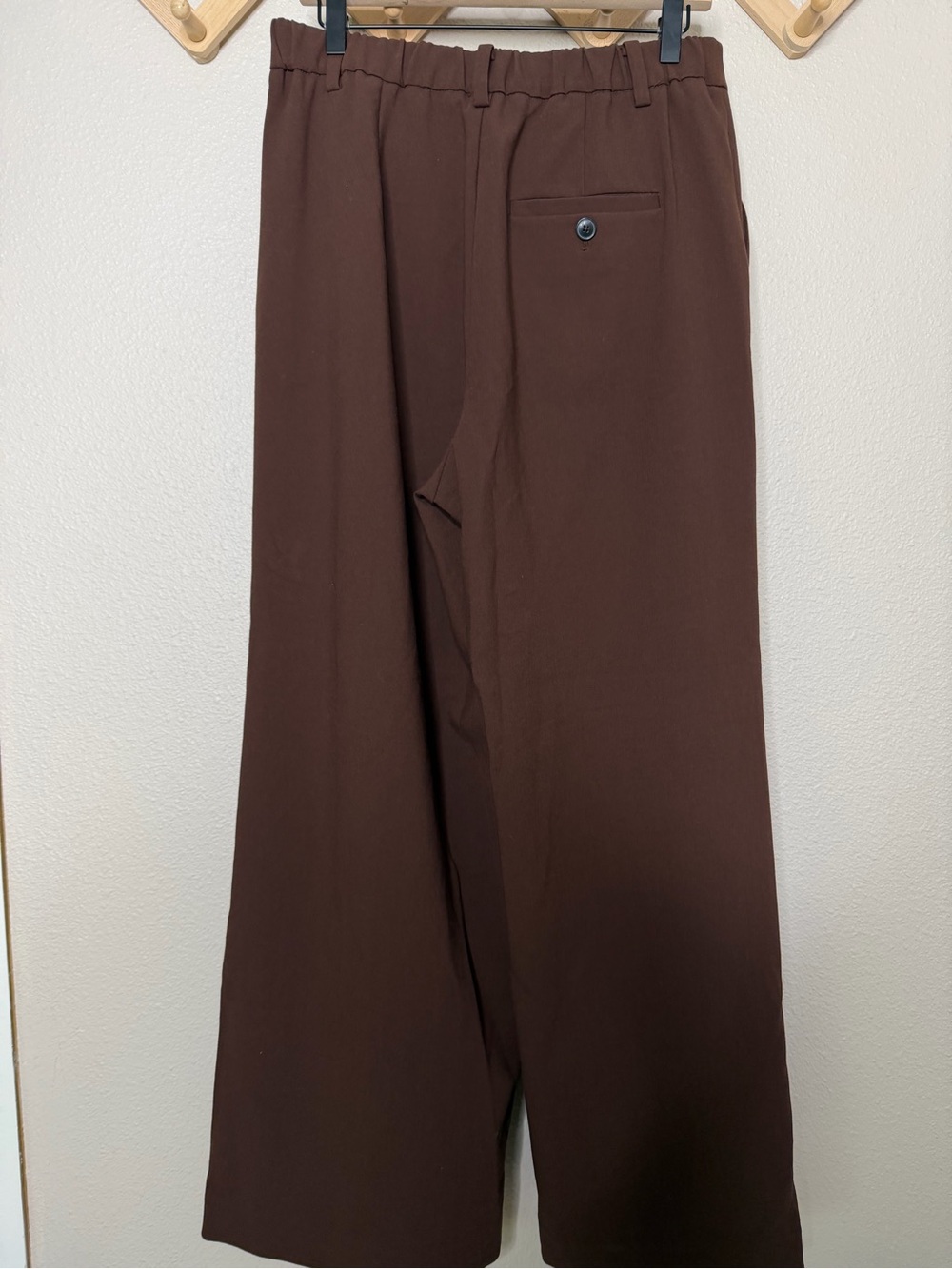 Maeve Anthropologie Chocolate Brown Avery Pleated Wide Leg Trousers Sz M - Picture 6 of 10